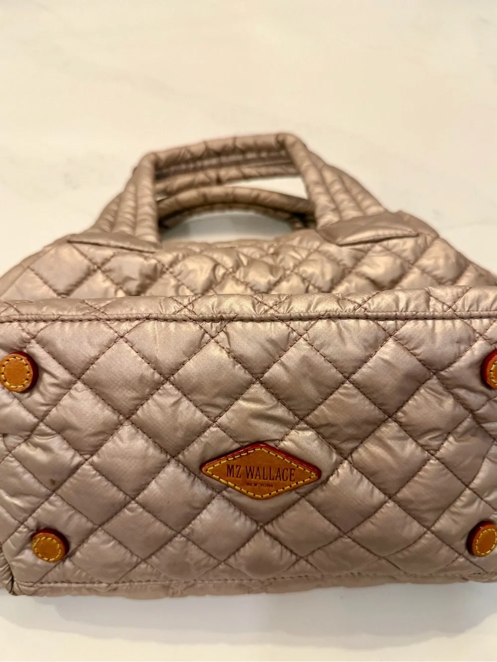 MZ Wallace Quilted Metallic Tote - Rose Gold
